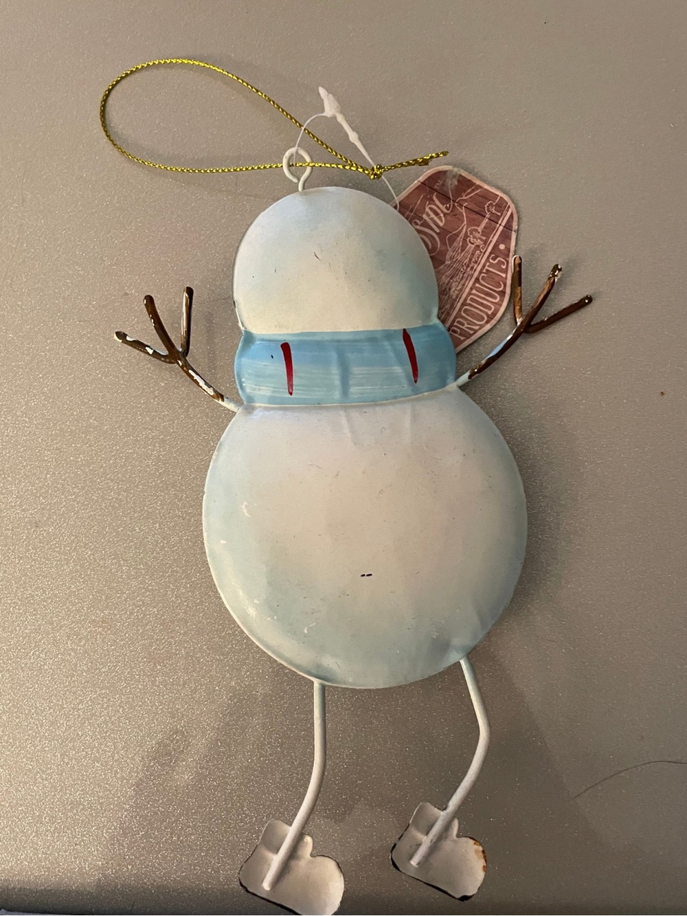 COUNTRY SIDE PRODUCTS Metal Snowman Christmas Tree Ornament Hanging Decor NWT - Picture 5 of 9
